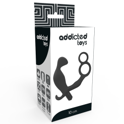 ADDICTED TOYS - KOREK ANALNY Z PODWOJNYM PIERSCIENIEM NA PENISA I JADRA CZARNY