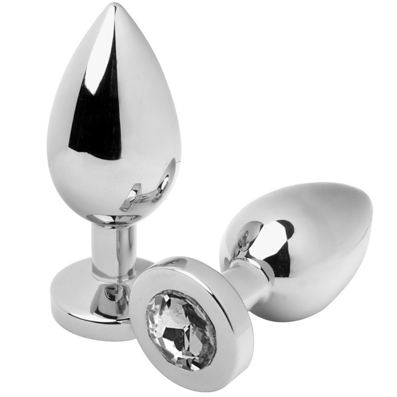 METAL HARD - PLUG ANAL DIAMANT TRANSPARENT MOYEN 7,62CM METAL HARD - PLUG ANAL DIAMANT TRANSPARENT MOYEN 7,62CM