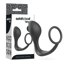 ADDICTED TOYS - KOREK ANALNY Z CZARNYM SILIKONOWYM PIERSCIENIEM