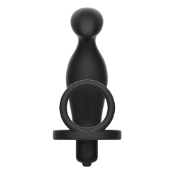 ADDICTED TOYS - KOREK ANALNY Z CZARNYM SILIKONOWYM PIERSCIENIEM 12 CM
