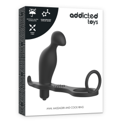 ADDICTED TOYS - KOREK ANALNY Z CZARNYM SILIKONOWYM PIERSCIENIEM 12 CM