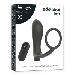ADDICTED TOYS - ZATYCZKA ANALNA Z PIERSCIENIEM NA PENISA NA PILOTA, CZARNA