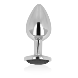 OHMAMA - KOREK ANALNY Z CZARNYM KRYSZTALEM 8 CM