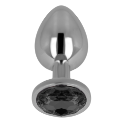 OHMAMA - KOREK ANALNY Z CZARNYM KRYSZTALEM 8 CM