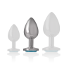 INTENSE - ALUMINUM METAL ANAL PLUG WITH BLUE GLASS SIZE M
