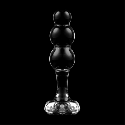 NEBULA SERIES BY IBIZA - MODEL 1 ANAL PLUG BOROSILICATE GLASS CLEAR 10.5 CM -O- 3 CM
