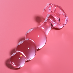 NEBULA SERIES BY IBIZA - MODEL 1 KOREK ANALNY ZE SZKLA BOROSILIKATOWEGO ROZOWY 10.5 CM -O- 3 CM