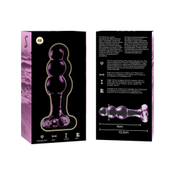 NEBULA SERIES BY IBIZA - MODEL 1 KOREK ANALNY ZE SZKLA BOROSILIKATOWEGO ROZOWY 10.5 CM -O- 3 CM