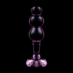 NEBULA SERIES BY IBIZA - MODEL 1 ANAL PLUG BOROSILICATE GLASS PINK 10.5 CM -O- 3 CM
