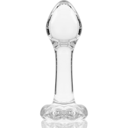 NEBULA SERIES BY IBIZA - MODEL 2 KOREK ANALNY ZE SZKLA BOROSILIKATOWEGO PRZEZROCZYSTY 11 CM -O- 3.5 CM