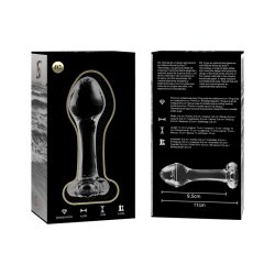 NEBULA SERIES BY IBIZA - MODEL 2 KOREK ANALNY ZE SZKLA BOROSILIKATOWEGO PRZEZROCZYSTY 11 CM -O- 3.5 CM