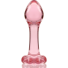 NEBULA SERIES BY IBIZA - MODEL 2 ANAL PLUG BOROSILICATE GLASS PINK 11 CM -O- 3.5 CM