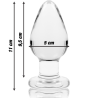 NEBULA SERIES BY IBIZA - MODEL 3 KOREK ANALNY ZE SZKLA BOROSILIKATOWEGO PRZEZROCZYSTY 11 CM -O- 5 CM