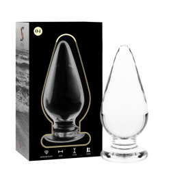 NEBULA SERIES BY IBIZA - MODEL 4 KOREK ANALNY ZE SZKLA BOROSILIKATOWEGO PRZEZROCZYSTY 11 CM -O- 5 CM