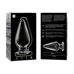 NEBULA SERIES BY IBIZA - MODEL 4 KOREK ANALNY ZE SZKLA BOROSILIKATOWEGO PRZEZROCZYSTY 11 CM -O- 5 CM