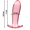 NEBULA SERIES BY IBIZA - MODEL 5 KOREK ANALNY ZE SZKLA BOROSILIKATOWEGO ROZOWY 12.5 CM -O- 3.5 CM
