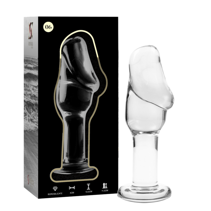 NEBULA SERIES BY IBIZA - MODEL 6 KOREK ANALNY ZE SZKLA BOROSILIKATOWEGO PRZEZROCZYSTY 12.5 CM -O- 4 CM