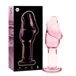 NEBULA SERIES BY IBIZA - MODEL 6 KOREK ANALNY ZE SZKLA BOROSILIKATOWEGO ROZOWY 12.5 CM -O- 4 CM