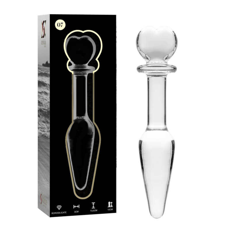 NEBULA SERIES BY IBIZA - MODEL 7 KOREK ANALNY ZE SZKLA BOROSILIKATOWEGO PRZEZROCZYSTE 13.5 CM -O- 3 CM