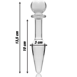 NEBULA SERIES BY IBIZA - MODEL 7 KOREK ANALNY ZE SZKLA BOROSILIKATOWEGO PRZEZROCZYSTE 13.5 CM -O- 3 CM