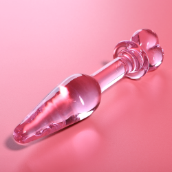 NEBULA SERIES BY IBIZA - MODEL 7 KOREK ANALNY ZE SZKLA BOROSILIKATOWEGO ROZOWY 13.5 CM -O- 3 CM