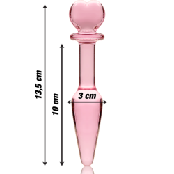 NEBULA SERIES BY IBIZA - MODELLO 7 PLUG ANALE VETRO BOROSILICATO ROSA 13.5 CM -O- 3 CM