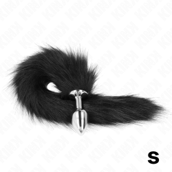 KINK - KOREK ANALNY ROZMIAR S 7 X 3 CM Z SYNTETYCZNYM OGONEM 40 CM CZARNY