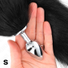 KINK - KOREK ANALNY ROZMIAR S 7 X 3 CM Z SYNTETYCZNYM OGONEM 40 CM CZARNY