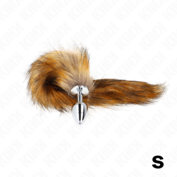 KINK - KOREK ANALNY ROZMIAR S 7 X 3 CM Z SYNTETYCZNYM OGONEM 40 CM BRAZOWY