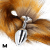 KINK - KOREK ANALNY ROZMIAR M 8 X 3,5 CM Z SYNTETYCZNYM OGONEM 40 CM BRAZOWY