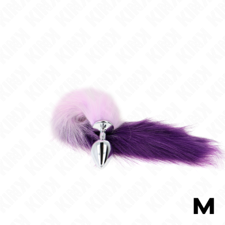 KINK - KOREK ANALNY ROZMIAR M 8 X 3,5 CM Z SYNTETYCZNYM OGONEM 40 CM FIOLETOWY