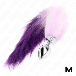 KINK - KOREK ANALNY ROZMIAR M 8 X 3,5 CM Z SYNTETYCZNYM OGONEM 40 CM FIOLETOWY