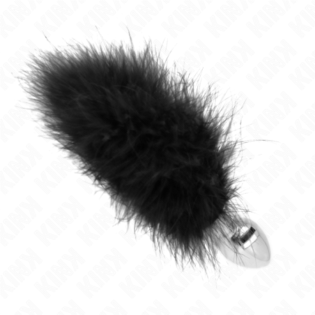 KINK - KOREK ANALNY ZE STALI NIERDZEWNEJ 11 x 7 CM Z PIÓRKIEM 11 CM