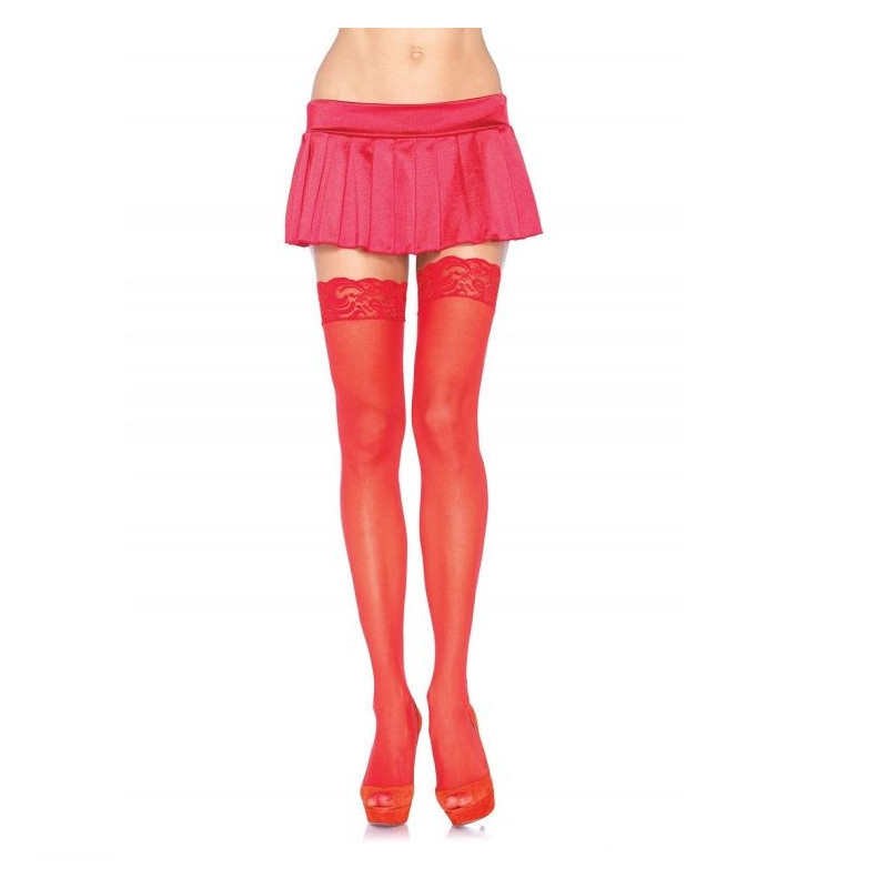 LEG AVENUE - RED TIGHTS WITH LACE TOP LEG AVENUE - RED TIGHTS WITH LACE TOP