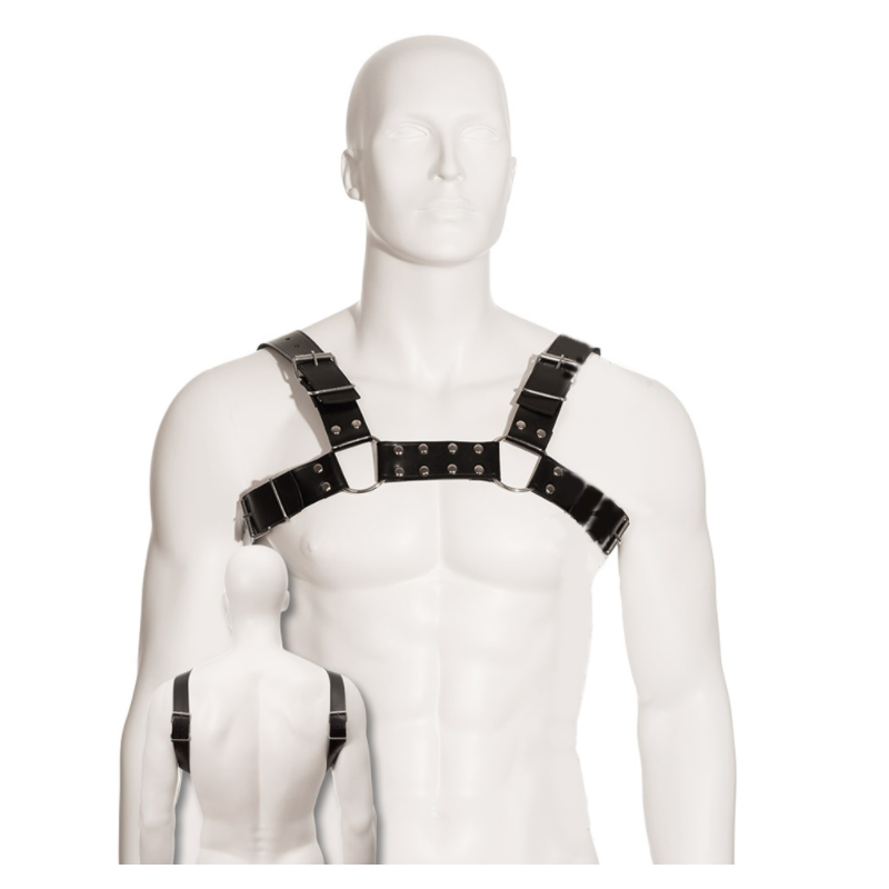 LEATHER BODY - IMBRACATURA PER BULL DOG NERA LEATHER BODY - IMBRACATURA PER BULL DOG NERA