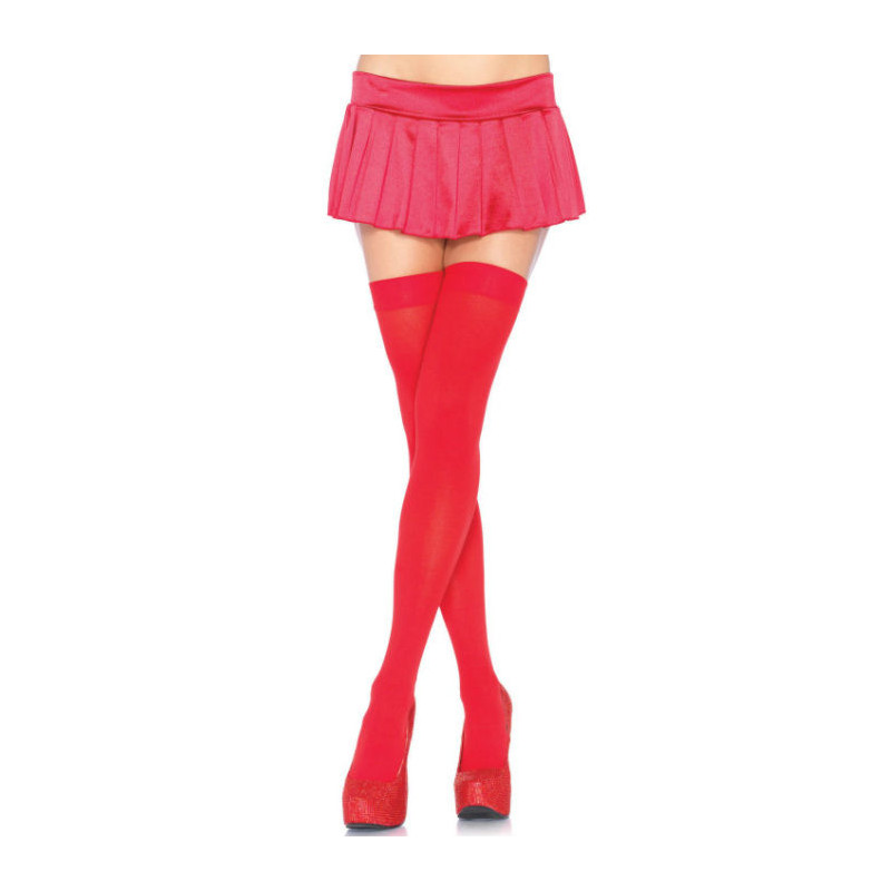 LEG AVENUE - NYLON THIGH HIGHS RED LEG AVENUE - NYLON THIGH HIGHS RED