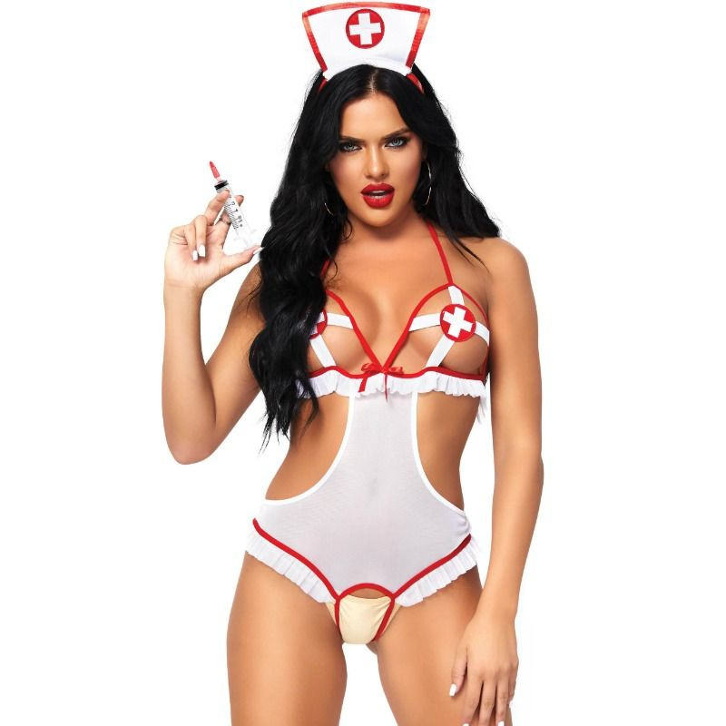 LEG AVENUE - NURSE TEDDY OUVERT CROTHLESS TAILLE UNIQUE LEG AVENUE - NURSE TEDDY OUVERT CROTHLESS TAILLE UNIQUE