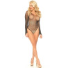 LEG AVENUE - KRYSTALIZOWANE BODY Z DLUGIM REKAWEM CZARNE