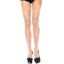 LEG AVENUE - PLUS SIZE PRZEZROCZYSTY STAY UPS BEZOWY PLUS SIZE