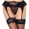 QUEEN LINGERIE - STRINGI Z PASKIEM DO PONCZOCH CZARNE L/XL