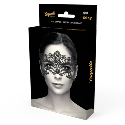 COQUETTE CHIC DESIRE - SZEROKA CZARNA MASKA KORONKOWA