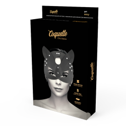 COQUETTE CHIC DESIRE - WEGANSKA SKORZANA MASKA Z KOTYMI USZAMI
