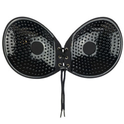 BYE-BRA - BIUSTONOSZ Z KLEJEM PRZEPLETANYM CZARNA MISKA A