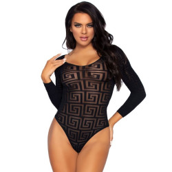 LEG AVENUE - BODY Z MOZAIKA NA NAPIECIA W KROKU, JEDEN ROZMIAR