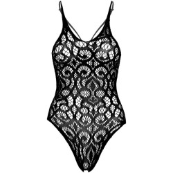 LEG AVENUE - BEZSZWOWE KORONKOWE BODY - CZARNE