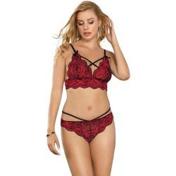 SUBBLIME - SET DWUCZESCIOWY KORONKOWY TOP I MAJTKI L/XL