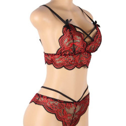 SUBBLIME - SET DWUCZESCIOWY KORONKOWY TOP I MAJTKI L/XL