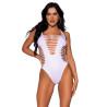 LEG AVENUE - BODY THONG RACERBACK WHITE