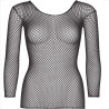 LEG AVENUE - T-SHIRT Z DLUGIM REKAWEM W KARBICE CZARNY