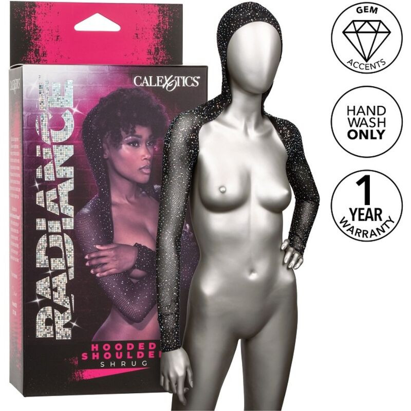 CALEXOTICS - RADIANCE HOODED SHOULDER SHRUG RHINE CALEXOTICS - RADIANCE HOODED SHOULDER SHRUG RHINE
